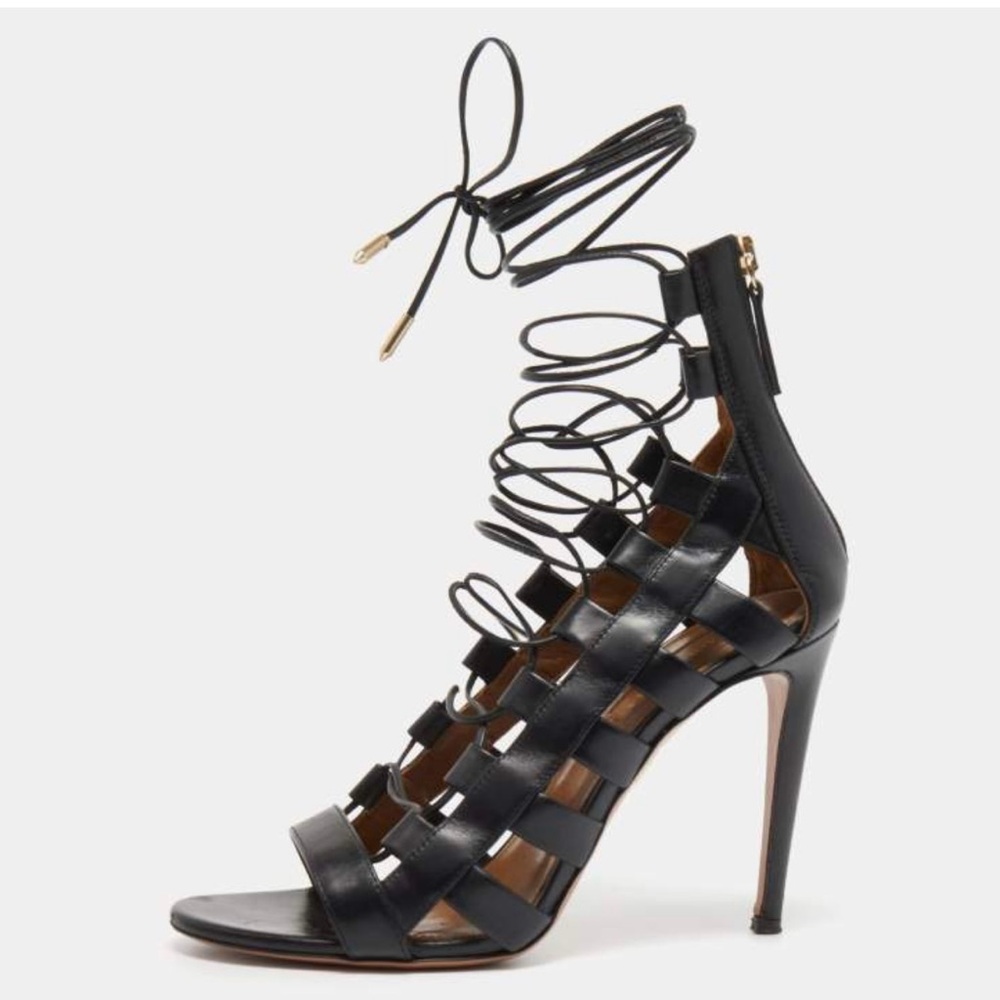 Aquazzura leather lace up heel sandals